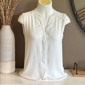 H&M Ivory Sleeveless Tunic Top Size 8